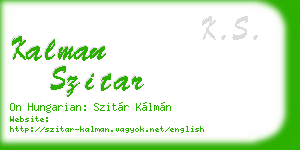 kalman szitar business card
